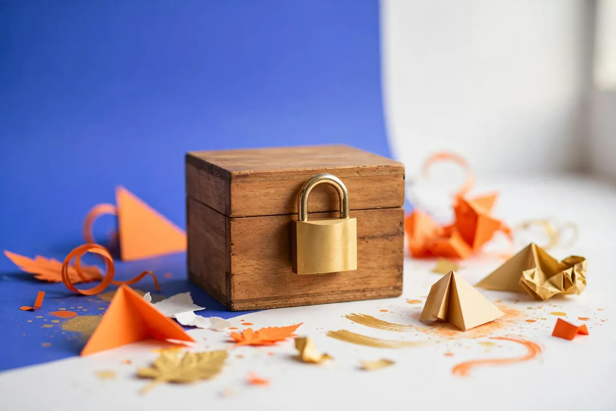 A padlocked box
