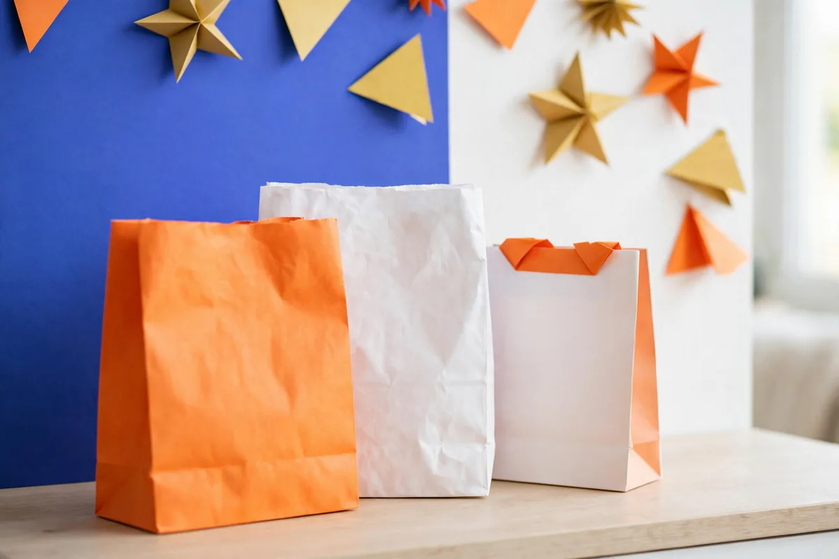 Shopping bags on a counter